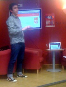 Julian Tait speaking at the Manchester Social Media Cafe