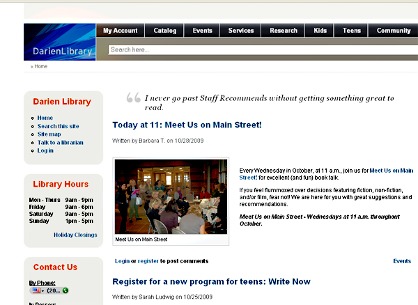 darien library homepage