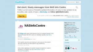 Screen shot of NAS Twitter account